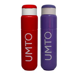 Kit 2 Garrafinhas Para Academia Umto Super-Resistente 500 Ml Vermelho E Lilás - Vermelho