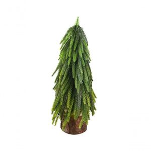 Árvore De Natal Verde Com Base De Tronco 33 Cm - En404