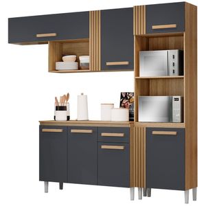 Cozinha Compacta Com Balcao 2001910x0310 Vitoria Grafite Atacama Armoveis Atacama Grafite