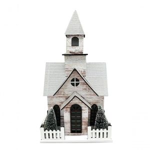 Capela Decorativa Com Telhado Prata 32Cm - Dg1225
