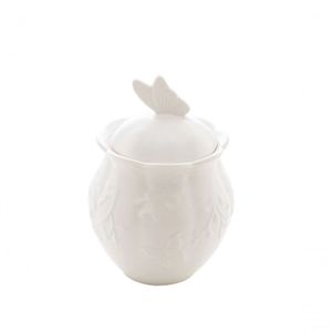 Açucareiro De Porcelana Butterflay Flower