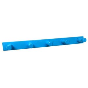 Cabideiro Em Madeira Para Parede/Porta Fixo Azul
