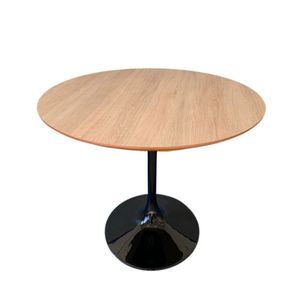 Mesa De Jantar Tulipa Saarinen Redonda 100cm Tampo Jade Cor Preto