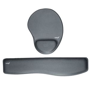 Combo Ergonômico Mousepad + Apoio De Pulso P/ Teclado Cinza Reflex