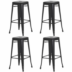 Kit 4 Banquetas Alta Para Bar Balcão Bancada Pub Bistrô Cozinha Americana Tolix Iron Industrial Preto