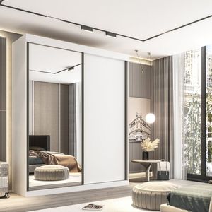 Guarda Roupa Casal 2 Portas De Correr 3 Gavetas Búzios Branco