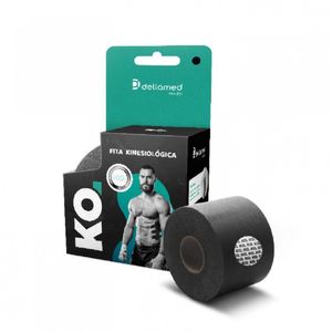 Kit Bandagem Elástica Adesiva Kinesiológica 4 Unidade Dellamed Preto