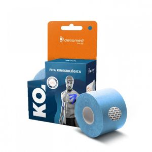 Kit Bandagem Elástica Adesiva Kinesiológica 4 Unidade Dellamed - Ocean Blue Azul