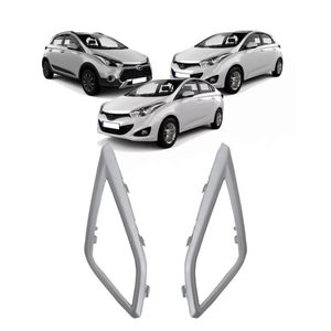 Par Moldura Aro Difusor De Ar Central Hyundai Hb20 Prata