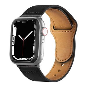 Pulseira De Couro Para Apple Watch 42 / 44 / 45Mm - Preta - Gshield