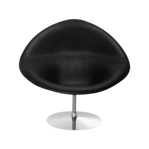 Poltrona Design Gondula Couro Natural Preto Cor Preto