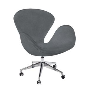 Poltrona Swan Office Giratória Linho Cinza Cor Cinza