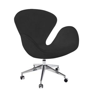Poltrona Swan Office Giratória Suede Preto Cor Preto