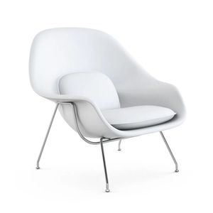 Poltrona Womb Chair Sem Puff Cromada Sintético Branco Cor Branco
