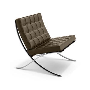 Poltrona Barcelona Inox Couro Marrom Cor Marrom