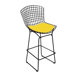 Banqueta Bertoia Preta D60 Assento Amarelo Cor Amarelo