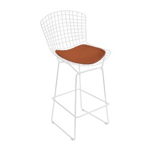Banqueta Bertoia Branca D60 Assento Cobre Cor Marrom