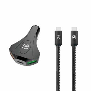 Kit Carregador Veicular Tank E Cabo Turbo Militar Tipo C / Tipo C - Gshield