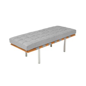 Banco Capri Barcelona 1,50M Suede Cinza Cor Cinza
