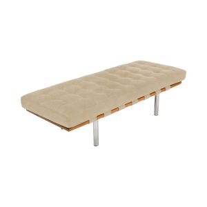 Banco Capri Barcelona 1,50M Couro Natural Bege Cor Bege