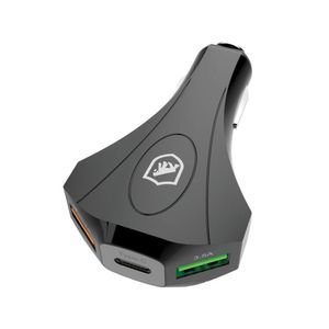 Carregador Veicular Triplo Turbo Tank - Usb E Tipo C - Gshield