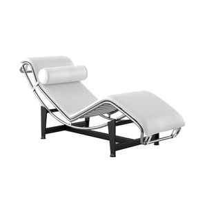 Chaise Lc-4 Cromada Em Sintético Branco Cor Branco