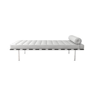 Couch Barcelona Inox Em Couro Natural Branco Cor Branco
