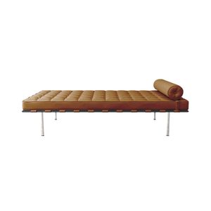 Couch Barcelona Inox Em Couro Natural Caramelo Cor Amarelo
