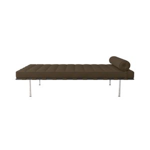 Couch Barcelona Cromado Em Sintetico Marrom Cor Marrom