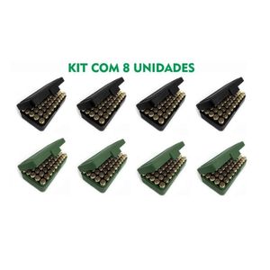 Kit 8 Estojos Porta Munição Bélica .40 7,65 9Mm 380