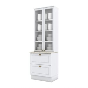 Cristaleira 02 Portas 02 Gavetas 71,5 Cm Americana Henn Branco Hp