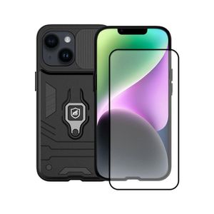 Kit Capa Defender E Pelicula Coverage 5D Pro Preta Para Iphone 14 Pro - Gshield