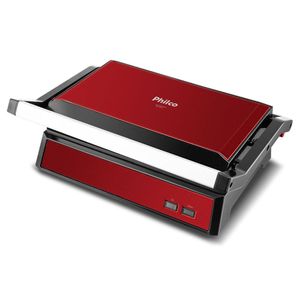 Grill E Sanduicheira Philco Pgr28vi Inox Red 2 Em 1 1250w 127v