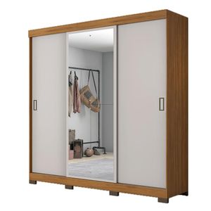 Guarda-roupa Casal 3 Portas Nt5020 Freijó E Off White Notável Móveis Freijó/off White