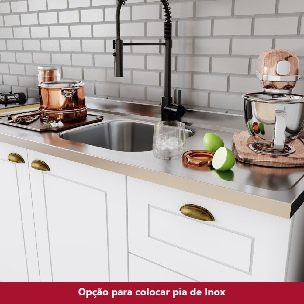 Cozinha Compacta 8 Peças com Balcão e Tampo para Cooktop Emily Espresso  Móveis