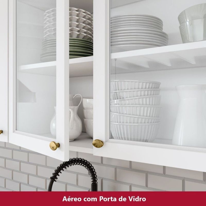 Cozinha Compacta 8 Peças com Balcão e Tampo para Cooktop Emily Espresso  Móveis