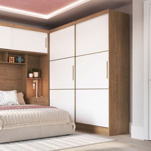 Guarda Roupa Casal 2 Portas 2 Gavetas Classic Macadâmia/branco Line-duna