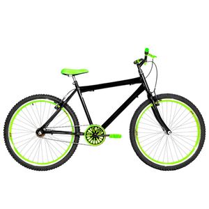 Bicicleta Masculina Aro 26 Mtb Aero Cor Preta E Verde