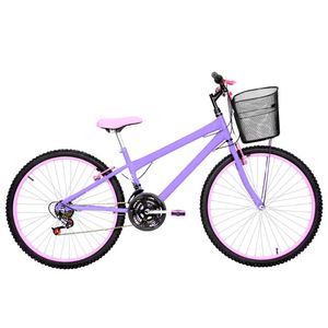 Bicicleta Feminina Aro 26 Rbx Alumínio Colorido 18 Marchas Cor Lilás E Rosa
