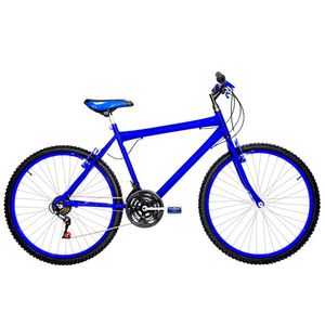 Bicicleta Masculina Aro 26 Mtb Alumínio Colorido 18 Marchas Cor Azul