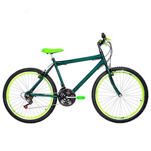 Bicicleta Masculina Aro 26 Mtb Aero 18 Marchas Cor Verde Escuro