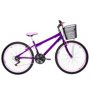 Bicicleta Feminina Aro 26 Rbx Aero 18 Marchas Cor Violeta E Rosa