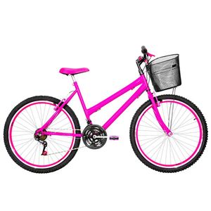 Bicicleta Feminina Aro 26 Mtb Aero 18 Marchas Cor Pink
