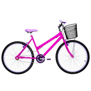 Bicicleta Feminina Aro 26 Mtb Alumínio Colorido Cor Pink E Lilás