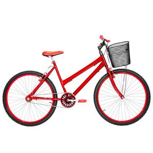 Bicicleta Feminina Aro 26 Mtb Alumínio Colorido Cor Vermelha