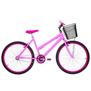 Bicicleta Feminina Aro 26 Mtb Alumínio Colorido Cor Rosa E Pink
