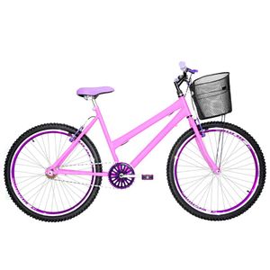 Bicicleta Feminina Aro 26 Mtb Aero Cor Rosa E Violeta