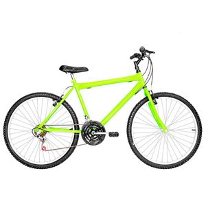 Bicicleta Masculina Aro 26 Mtb Alumínio Natural 18 Marchas Cor Verde Claro