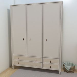 Guarda Roupa Infantil 3 Portas 4 Gavetas Tudor Plus Timber Areia