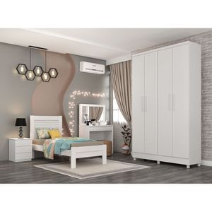 Guarda Roupa Solteiro 4 Portas 2 Gavetas Amsterdam Tcil Móveis Neve